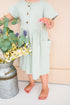 Button Twirl Dress - Mint
